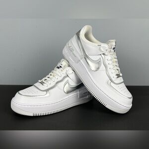Nike Air Force 1 Shadow Metallic Silver White CI0919-119 Women’s Size 9.5
